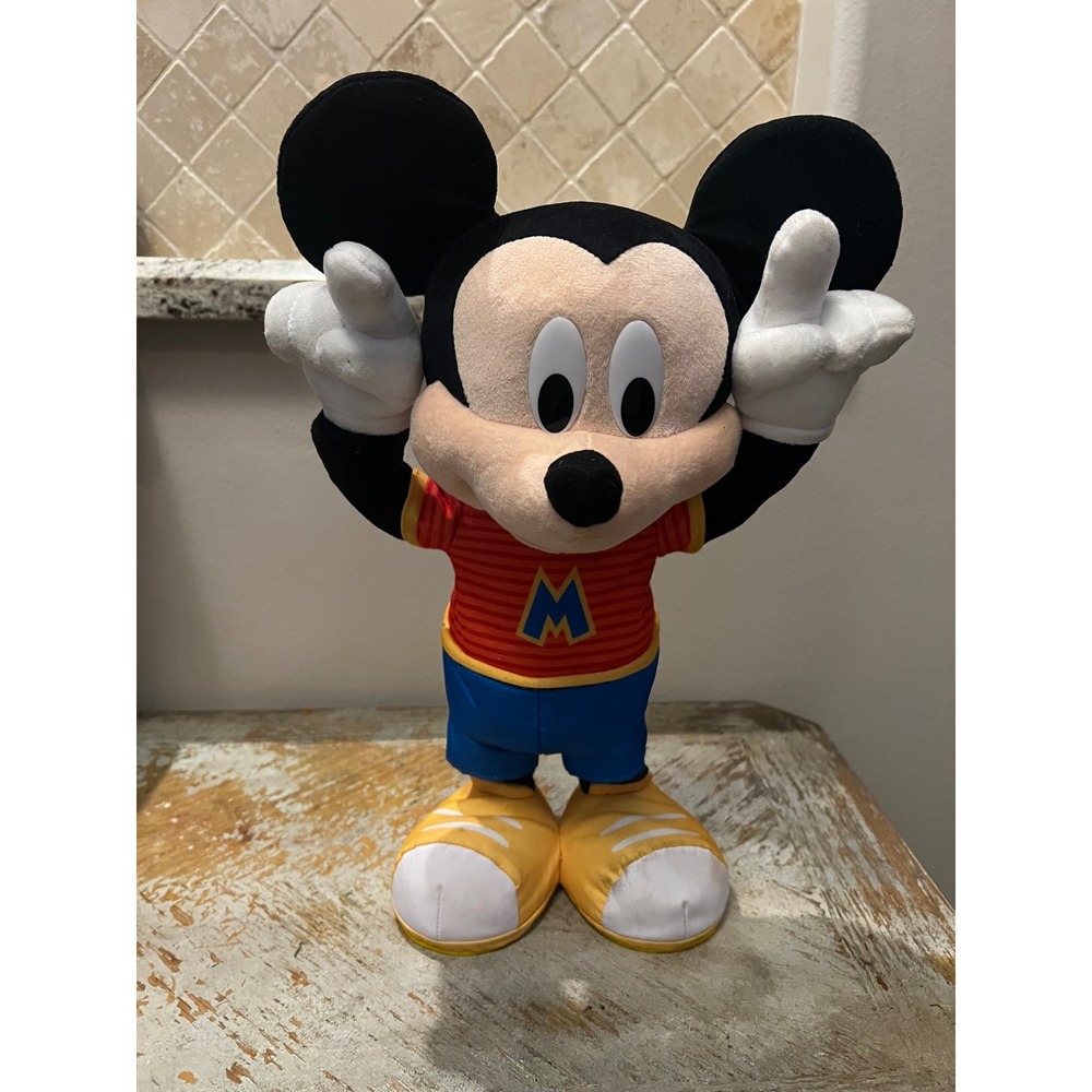 Disney Junior Mickey Mouse Head Shoulders Dance Plush Just Play Musical Toy 15in